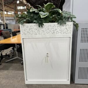 Tambour Storage Cabinet with Planter Box